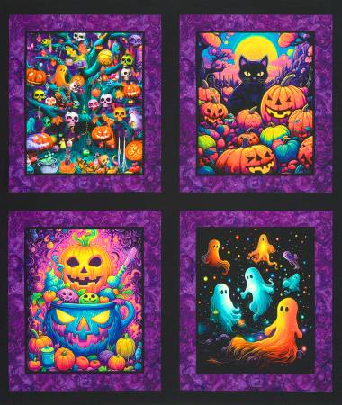 Bright Frights Halloween 36" x 42" Panel Spooky Quilting Cotton