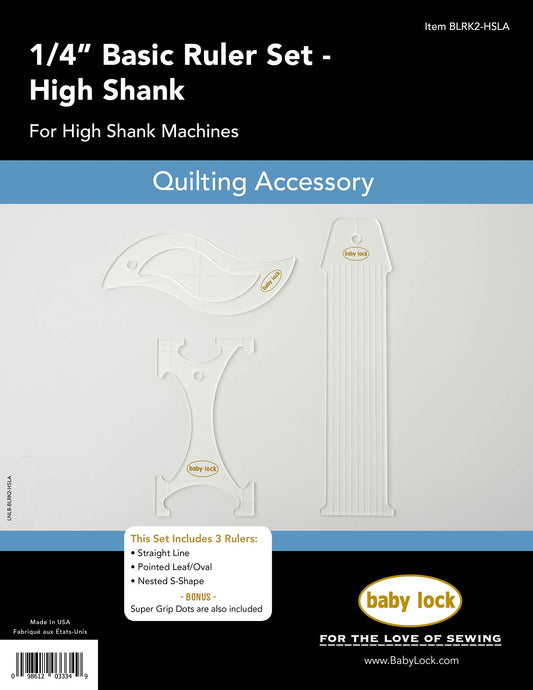 1/4 inch Basic Ruler Set- High Shank and Longarm BLRK2-HSLA