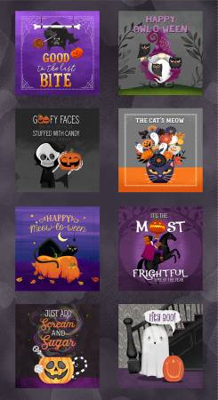 Hey Boo! Black Digital 24in Panel w/ 9 1/4" Blocks