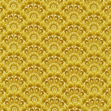 Jaikumari Scallop Gold Quilting Cotton