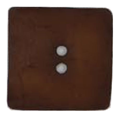 Button 60mm Square Dark Brown