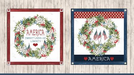 Patriotic Wreath Pillow Panel Patriotic