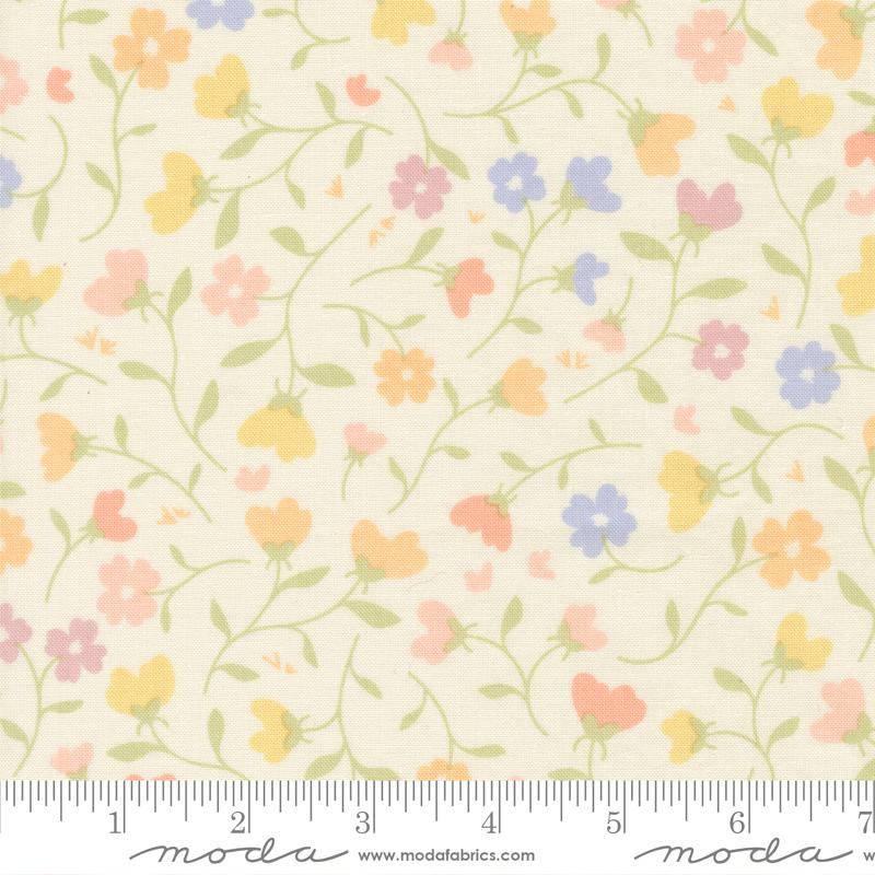 Pastel Prairie Porcelain Meadow Floral Fabric by Moda