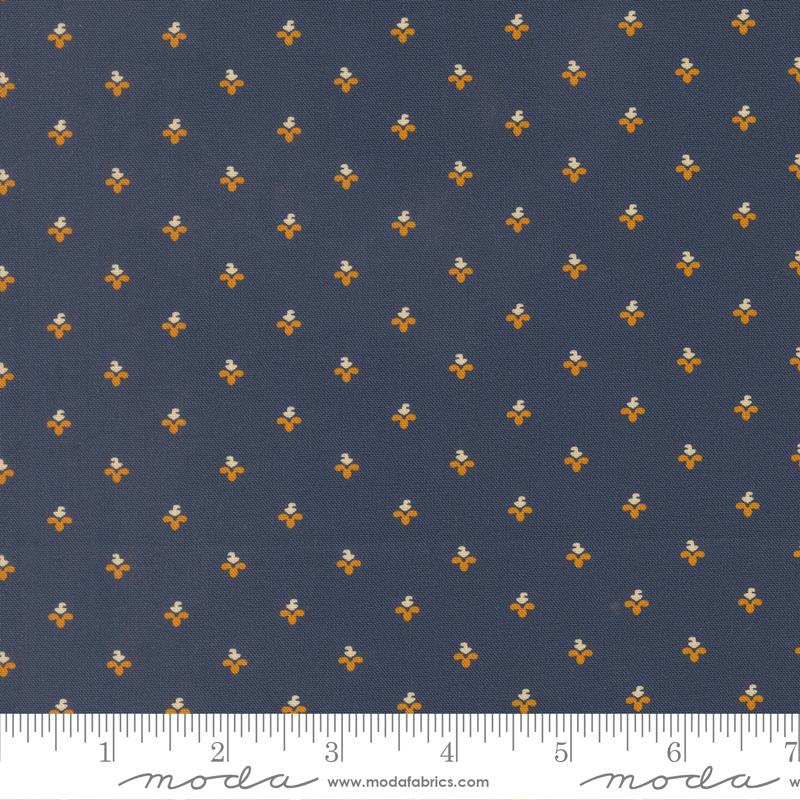 Pamelias Path Indigo Sweet Buds Fabric by Moda