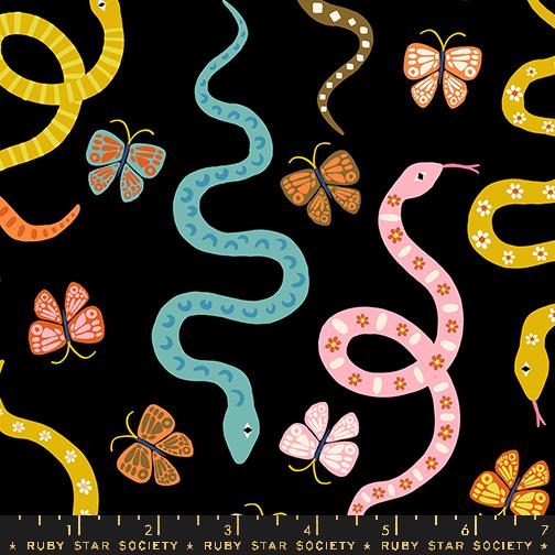 Ooh Lucky Lucky Garden Snake & Butterflies in Black