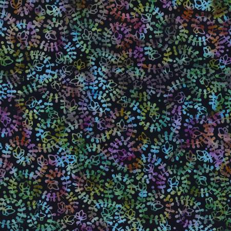 Black/Multi Spiral Vines Batik