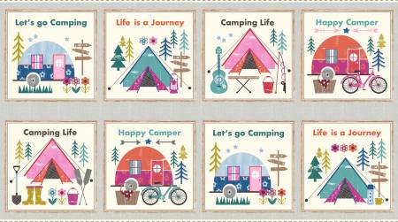Happy Camper Multi Panel 24in x 44in - CX11005-MULT