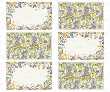 Spring Garden White Digital 36" x 43" Placemat Panel
