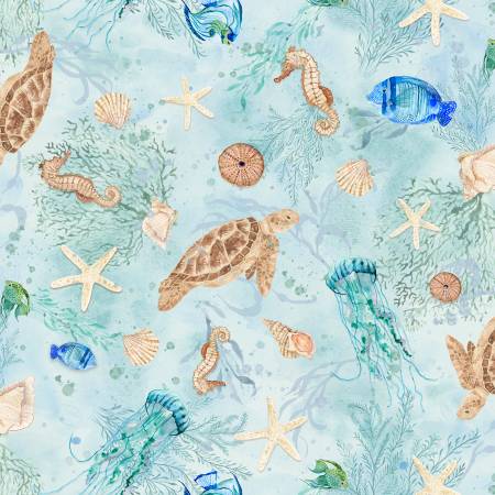 Sea Whispers Sea Life Allover