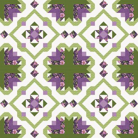 Plum Petals Digitially Printed Barnwood Flowers Quilt Store Display