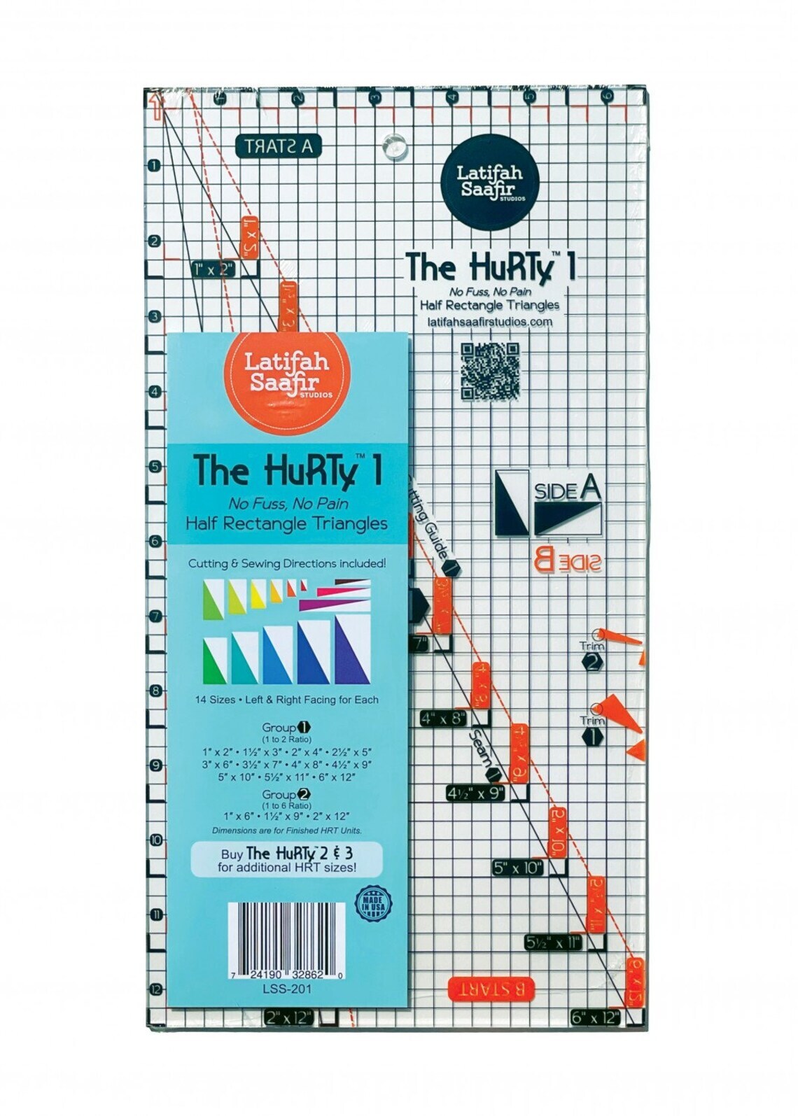 Latifah Saafir Studios The HuRTy™ 1 Half Rectangle Triangle Ruler