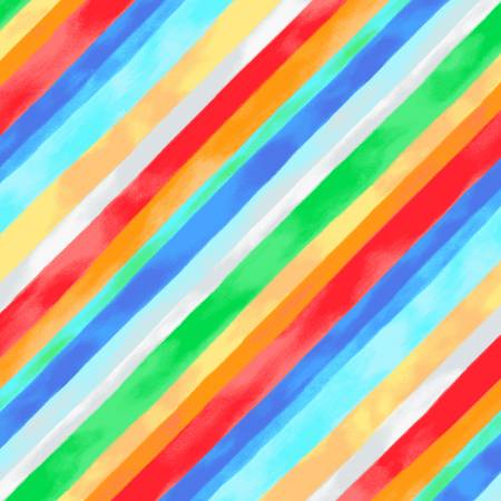 Rainbow Multi Diagonal Stripe 108in Wide Back