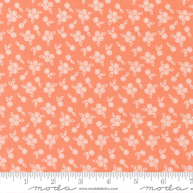 Pastel Prairie Coral Petals Floral Fabric by Moda