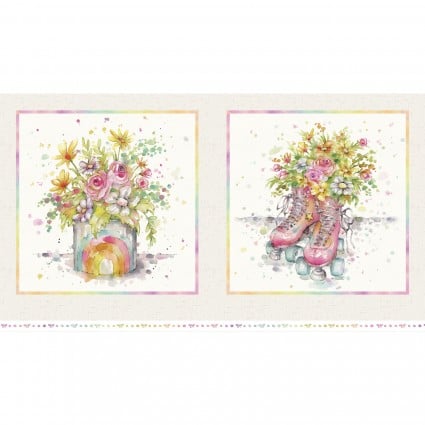 Boots & Blooms Skate Pillow 24" x 44" Panel