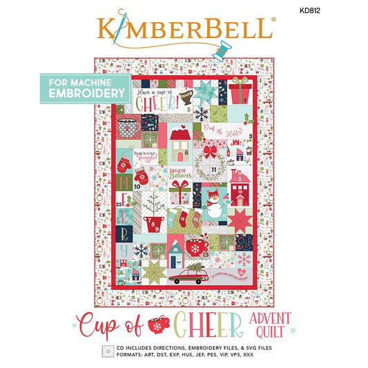 Cup of Cheer Advent Quilt For Machine Embroidery Book and Disk KD812