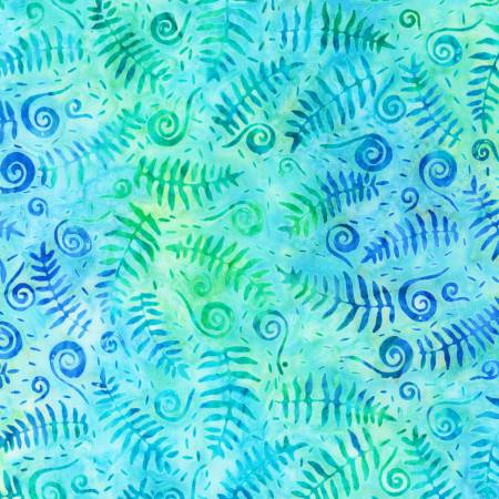 Totally Tropical Ferns Sea Glass Batik