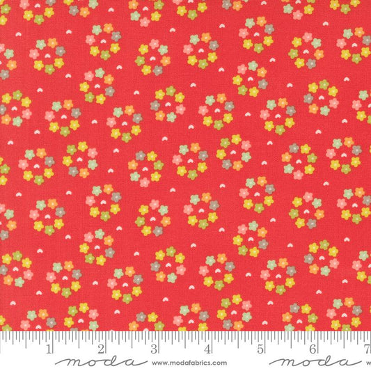 Raspberry Summer Dainty Floral Circles Raspberry