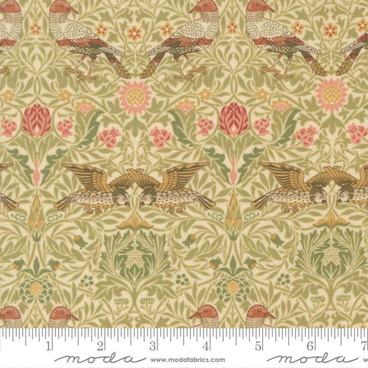 Morris Muse || Birds Damask || Parchment