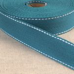 100% Cotton Webbing with Stitches Turquoise