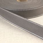 100% Cotton Webbing with Stitches Gray