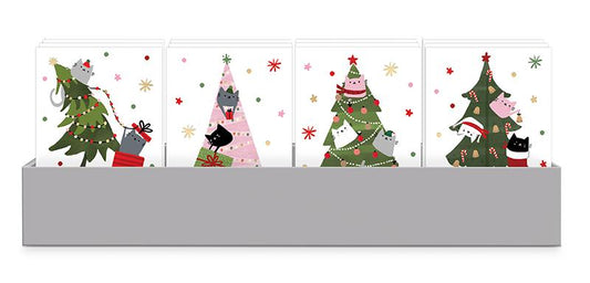 Pkt Notepad Dsply Christmas Cat