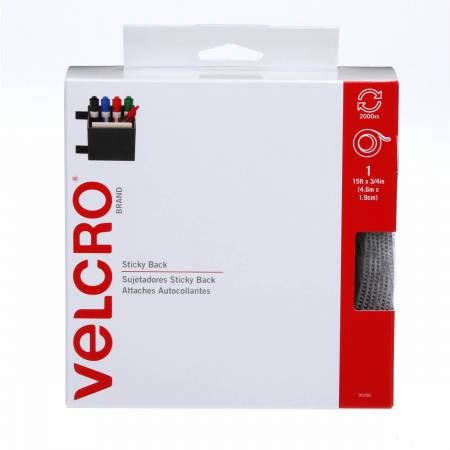 VELCRO® Brand Fastener Sticky Back Tape White 3/4in x 15ft