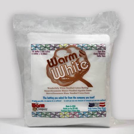 Batting Warm & White Cotton 72in x 90in