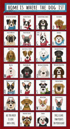Home Is Where The Dog Is 2 Red Alphabet Panel