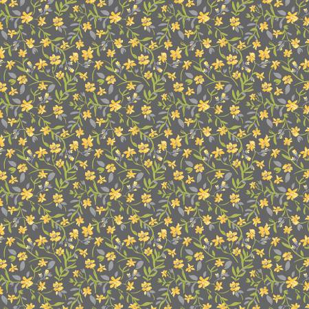 Patch of Sunshine Dark Gray Medium Floral