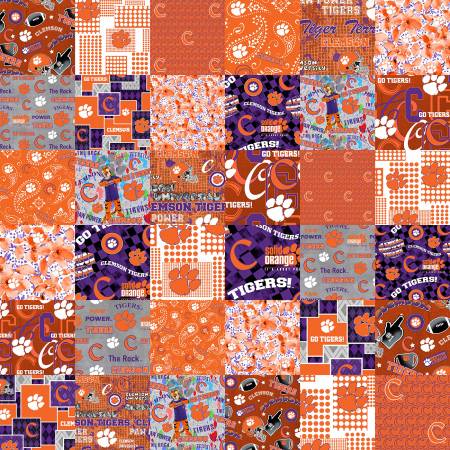 Clemson Collegiate Cheater Quilt 60" Wideback
