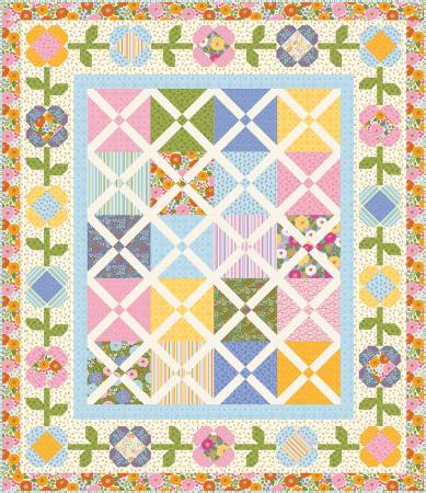 Little Darlin Digitally Printed Plaid and Posies Quilt Store Display