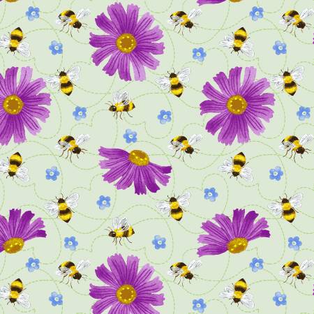 Buzzy Bee Multi Tossed Flowers and Bees