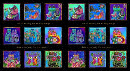 Fantasticats Black Metallic Digital Blocks 24" x 44" Panel