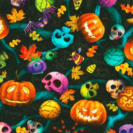 Bright Frights Halloween Night Quilting Cotton
