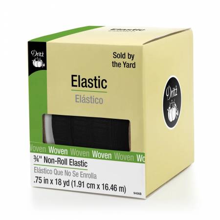 Elastic Non-Roll 3/4" Black