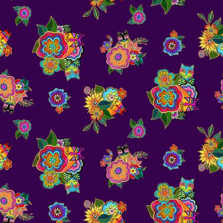 Fantasticats Dark Purple Metallic Digital Hidden Cats