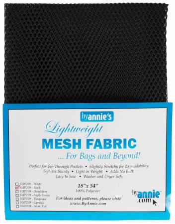 Lightweight Mesh Fabric - Black 18in x 54in