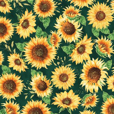 Fall Blooms Emerald/Gold Sunflowers