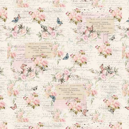 Parisian Snippets Roses Ecru