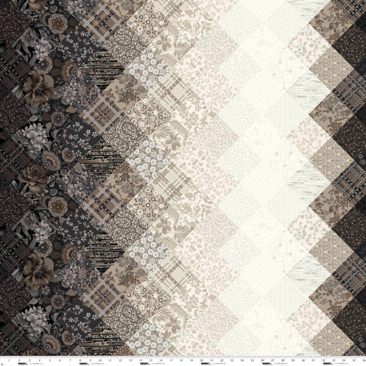 Field of Seams: Bittersweet Cappuccino Cheater Quilt