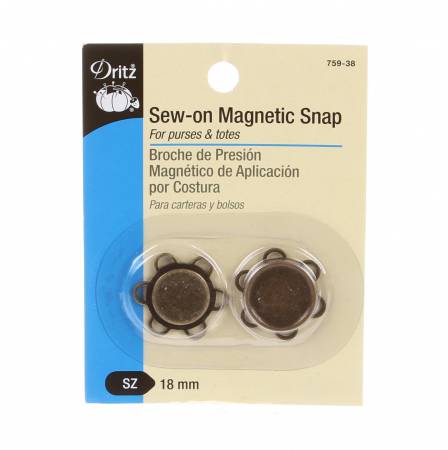 Sew on Magnetic Snap 18mm Brass