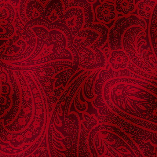 Radiant Paisley Brick Red 9747W-10