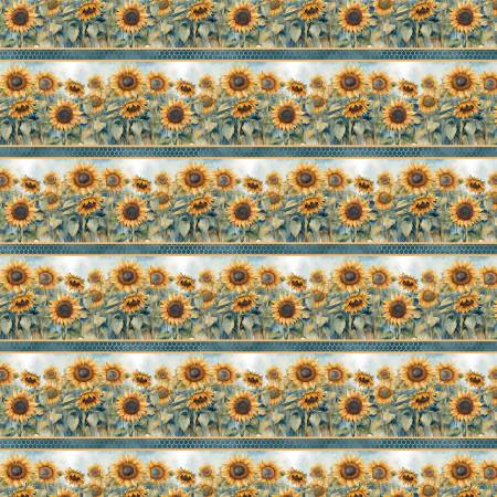 Multi Repeating Sunflower Stripe
