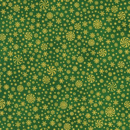 Snowflakes Pine Quilting Cotton Christmas