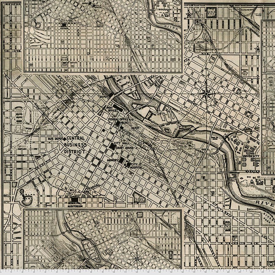 Street Maps - Black || Eclectic Elements Quilt Backs