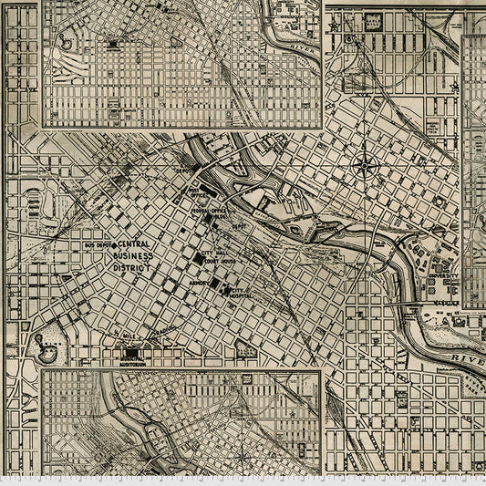 Street Maps - Black || Eclectic Elements Quilt Backs