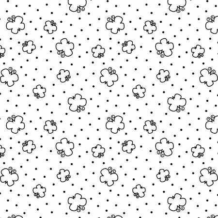 Shadow Blooms White Butterflies & Dots