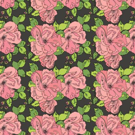 Flowers on Main Charcoal Petal and Pollen