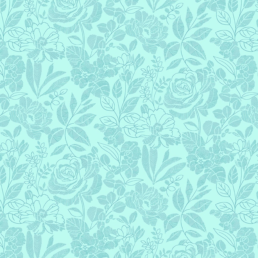Splendid Path Floral Aqua