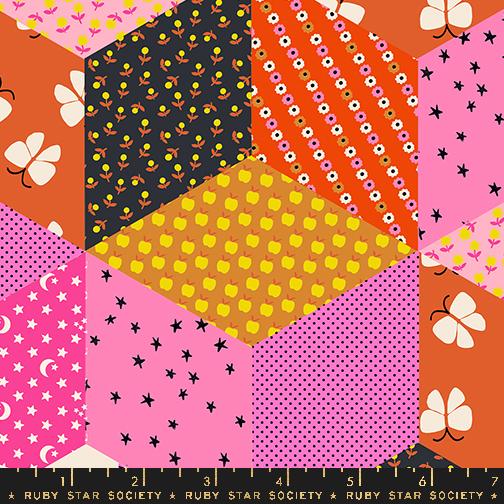 Ooh Lucky Lucky Lucky Tumbling Blocks / Patchwork in Lucky Pink
